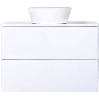 Тумба с раковиной Orange Otto 75 Ot-75TuMDF+B08-360W подвесная Белый глянец