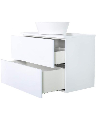 Тумба с раковиной Orange Otto 75 Ot-75TuMDF+B08-360W подвесная Белый глянец