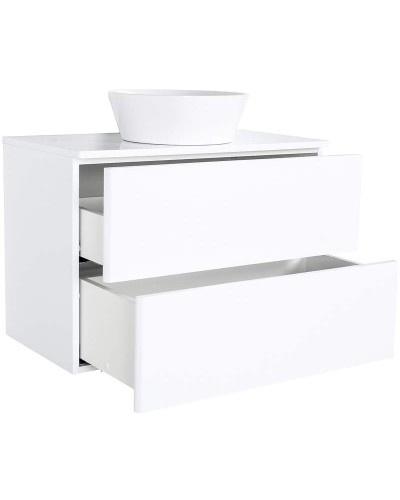 Тумба с раковиной Orange Otto 75 Ot-75TuMDF+B08-360W подвесная Белый глянец