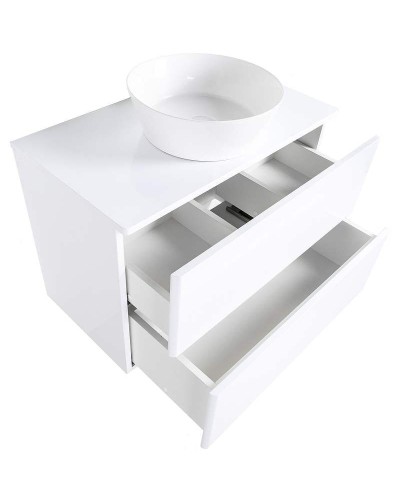 Тумба с раковиной Orange Otto 75 Ot-75TuMDF+B08-360W подвесная Белый глянец