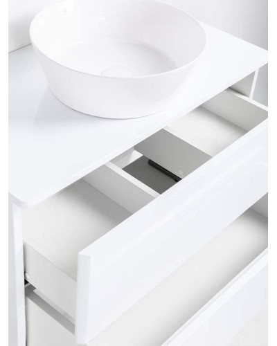 Тумба с раковиной Orange Otto 75 Ot-75TuMDF+B08-360W подвесная Белый глянец