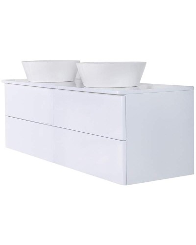 Тумба с раковиной Orange Otto 130 Ot-130TuMDF+B08-360W подвесная Белый глянец