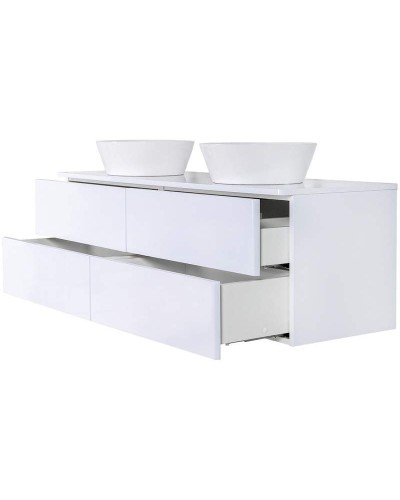 Тумба с раковиной Orange Otto 130 Ot-130TuMDF+B08-360W подвесная Белый глянец