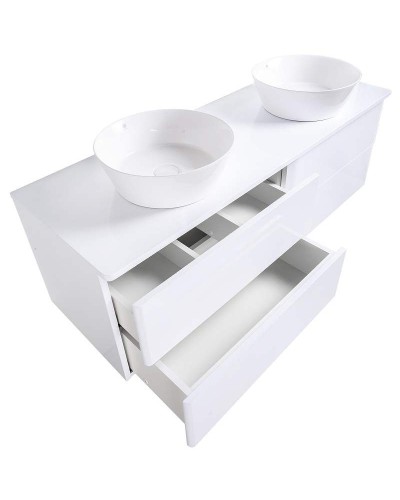 Тумба с раковиной Orange Otto 130 Ot-130TuMDF+B08-360W подвесная Белый глянец