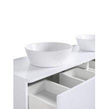 Тумба с раковиной Orange Otto 130 Ot-130TuMDF+B08-360W подвесная Белый глянец