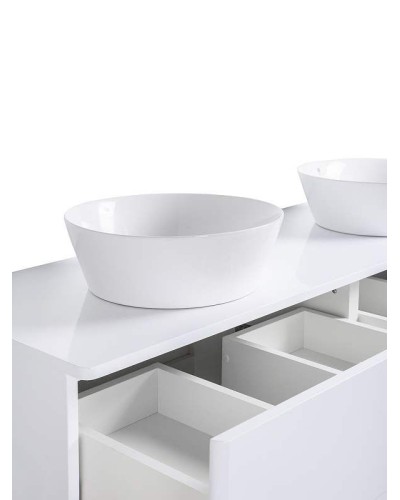 Тумба с раковиной Orange Otto 130 Ot-130TuMDF+B08-360W подвесная Белый глянец