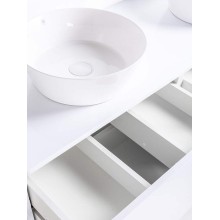 Тумба с раковиной Orange Otto 130 Ot-130TuMDF+B08-360W подвесная Белый глянец