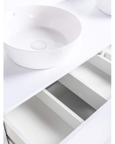 Тумба с раковиной Orange Otto 130 Ot-130TuMDF+B08-360W подвесная Белый глянец