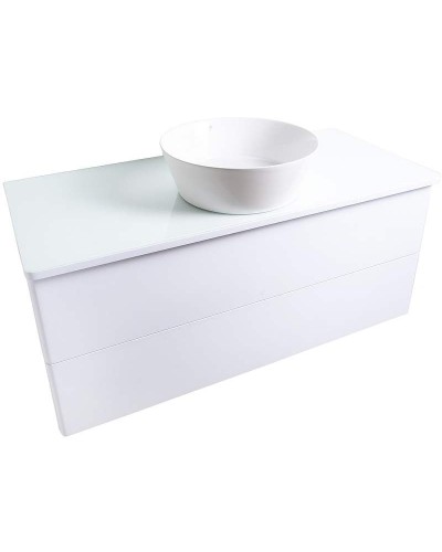 Тумба с раковиной Orange Otto 100 Ot-100TuGLASS+B08-360W подвесная Белый глянец