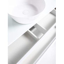 Тумба с раковиной Orange Otto 100 Ot-100TuGLASS+B08-360W подвесная Белый глянец