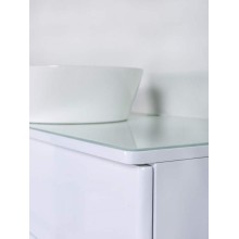 Тумба с раковиной Orange Otto 100 Ot-100TuGLASS+B08-360W подвесная Белый глянец