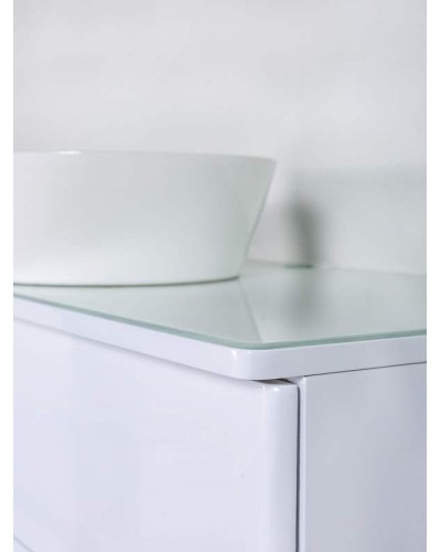 Тумба с раковиной Orange Otto 100 Ot-100TuGLASS+B08-360W подвесная Белый глянец