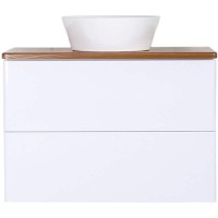 Тумба с раковиной Orange Otto 75 Ot-75TuWOOD+B08-360W подвесная Белая Ясень