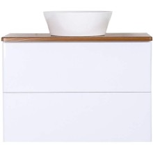 Тумба с раковиной Orange Otto 75 Ot-75TuWOOD+B08-360W подвесная Белая Ясень