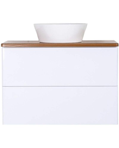 Тумба с раковиной Orange Otto 75 Ot-75TuWOOD+B08-360W подвесная Белая Ясень