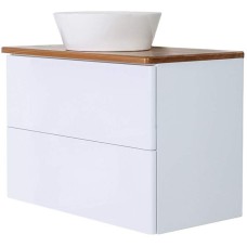 Тумба с раковиной Orange Otto 75 Ot-75TuWOOD+B08-360W подвесная Белая Ясень