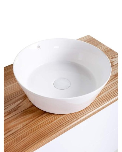 Тумба с раковиной Orange Otto 75 Ot-75TuWOOD+B08-360W подвесная Белая Ясень