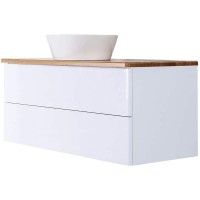 Тумба с раковиной Orange Otto 100 Ot-100TuWOOD+B08-360W подвесная Белая Ясень