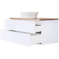 Тумба с раковиной Orange Otto 100 Ot-100TuWOOD+B08-360W подвесная Белая Ясень