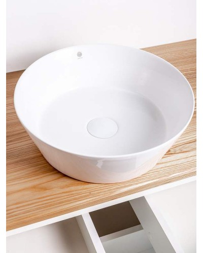 Тумба с раковиной Orange Otto 100 Ot-100TuWOOD+B08-360W подвесная Белая Ясень