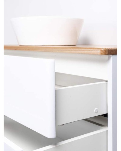 Тумба с раковиной Orange Otto 100 Ot-100TuWOOD+B08-360W подвесная Белая Ясень