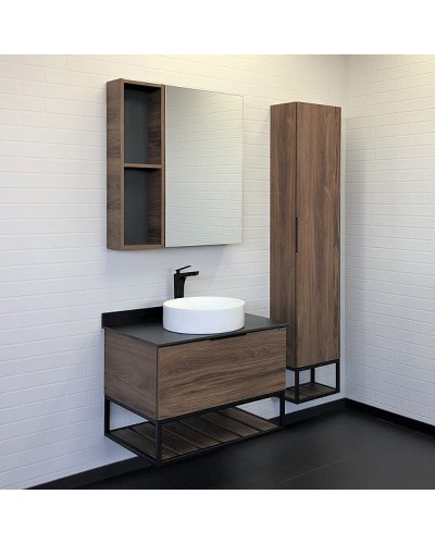 Тумба с раковиной Comforty Порто 75 00-00008926 подвесная Дуб темно-коричневый