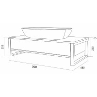 Тумба под раковину 1MarKa Grunge Loft 70П Ц0000015939 подвесная Бетон темно-серый
