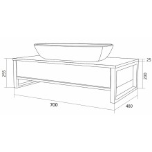 Тумба под раковину 1MarKa Grunge Loft 70П Ц0000015939 подвесная Бетон темно-серый