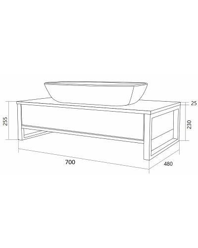 Тумба под раковину 1MarKa Grunge Loft 70П Ц0000015939 подвесная Бетон темно-серый