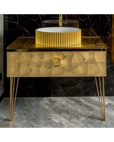 Тумба под раковину Boheme Armadi Art Lucido 100 770-100-Foil подвесная Поталь