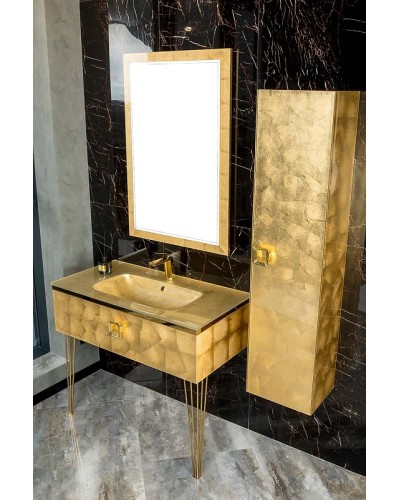 Тумба под раковину Boheme Armadi Art Lucido 100 770-100-Foil подвесная Поталь