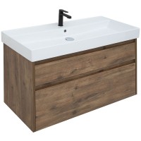 Тумба под раковину Aquanet Nova Lite Slim Synergy 100 249957 подвесная Дуб рустикальный
