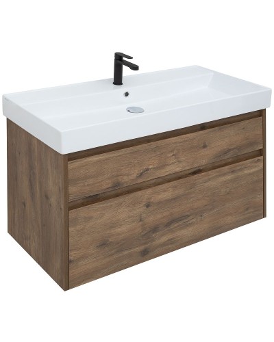 Тумба под раковину Aquanet Nova Lite Slim Synergy 100 249957 подвесная Дуб рустикальный