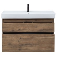 Тумба под раковину Aquanet Nova Lite Slim Synergy 100 249957 подвесная Дуб рустикальный