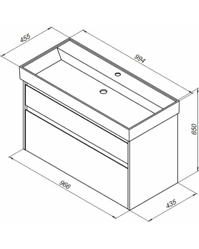 Тумба под раковину Aquanet Nova Lite Slim Synergy 100 249957 подвесная Дуб рустикальный