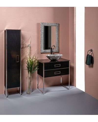 Тумба под раковину Boheme Armadi Art Monaco 80 867-080-BCR Черный глянец Хром