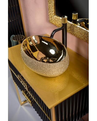 Тумба под раковину Boheme Armadi Art Monaco 80 867-080-BG Черный глянец Золото