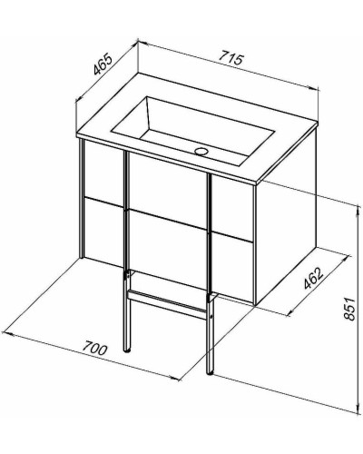 Тумба под раковину Allen Brau Reality 70 1.32004.CGM подвесная Олива матовая
