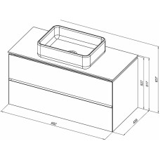 Тумба под раковину Allen Brau Infinity 100 1.21003.AM подвесная Антрацит матовый