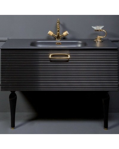 Тумба под раковину Boheme Armadi Art Vallessi Avangarde Linea 80 842-080-BG подвесная Черная Золото