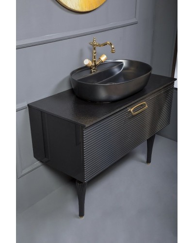 Тумба под раковину Boheme Armadi Art Vallessi Avangarde Linea 80 842-080-BG подвесная Черная Золото