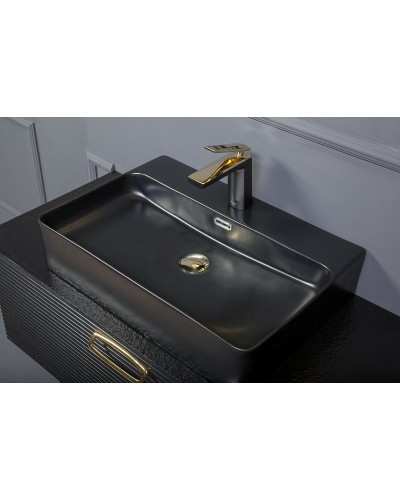 Тумба под раковину Boheme Armadi Art Vallessi Avangarde Linea 80 842-080-BG подвесная Черная Золото