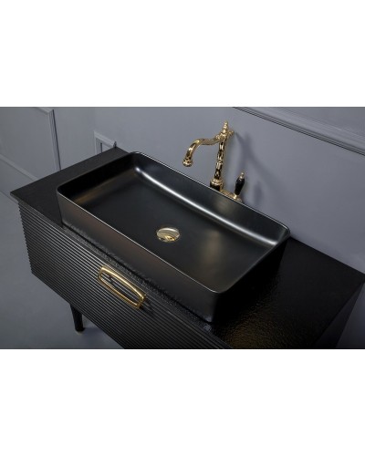 Тумба под раковину Boheme Armadi Art Vallessi Avangarde Linea 80 842-080-BG подвесная Черная Золото