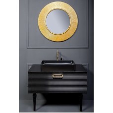 Тумба под раковину Boheme Armadi Art Vallessi Avangarde Linea 80 842-080-BG подвесная Черная Золото