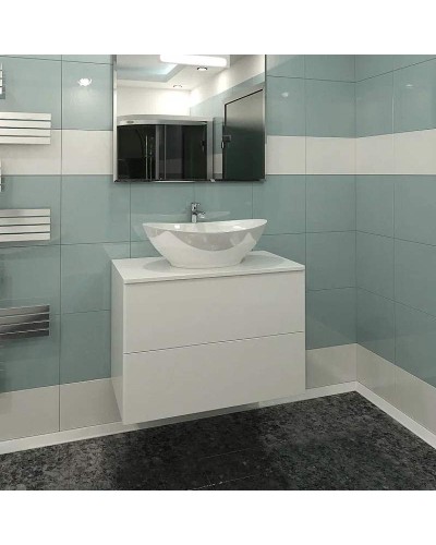 Тумба с раковиной Orange Otto 75 Ot-75TuGLASS+G56 подвесная Белая