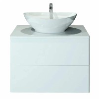 Тумба с раковиной Orange Otto 75 Ot-75TuGLASS+G56 подвесная Белая