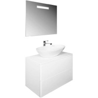 Тумба с раковиной Orange Otto 75 Ot-75TuGLASS+G56 подвесная Белая