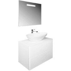 Тумба с раковиной Orange Otto 75 Ot-75TuGLASS+G56 подвесная Белая