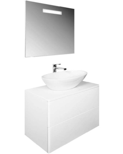 Тумба с раковиной Orange Otto 75 Ot-75TuGLASS+G56 подвесная Белая