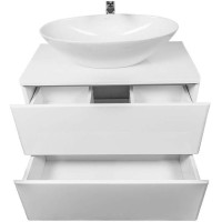 Тумба с раковиной Orange Otto 75 Ot-75TuGLASS+G56 подвесная Белая